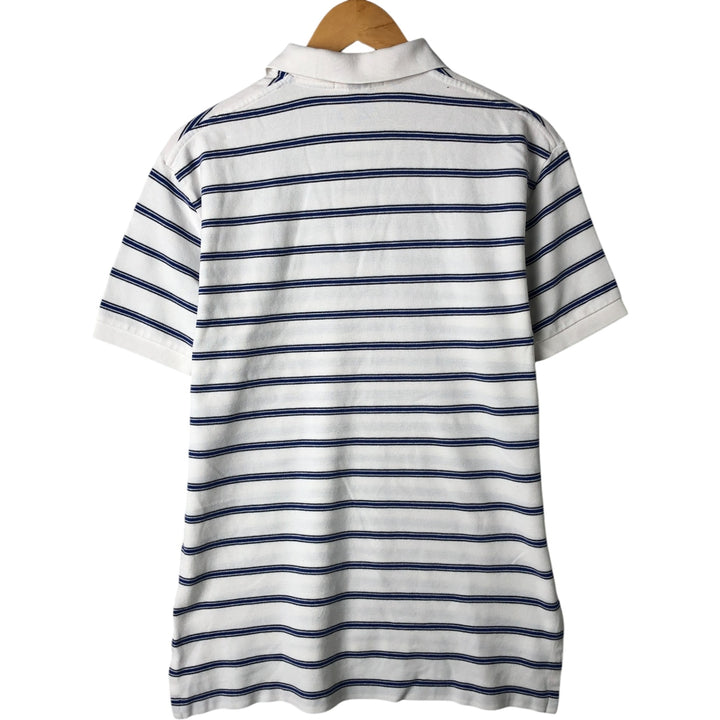 Ralph Lauren POLO by Ralph Lauren Striped Pattern Short Sleeve Polo Shirt Men's M cotton white type Vintage Second Hand