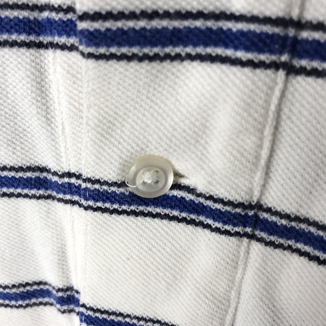Ralph Lauren POLO by Ralph Lauren Striped Pattern Short Sleeve Polo Shirt Men's M cotton white type Vintage Second Hand