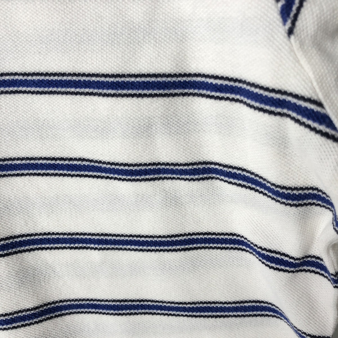 Ralph Lauren POLO by Ralph Lauren Striped Pattern Short Sleeve Polo Shirt Men's M cotton white type Vintage Second Hand