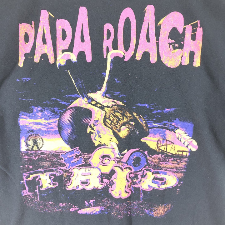 Gildan PAPA ROACH Band T-shirt, Men's M size unclear black type Vintage Second Hand