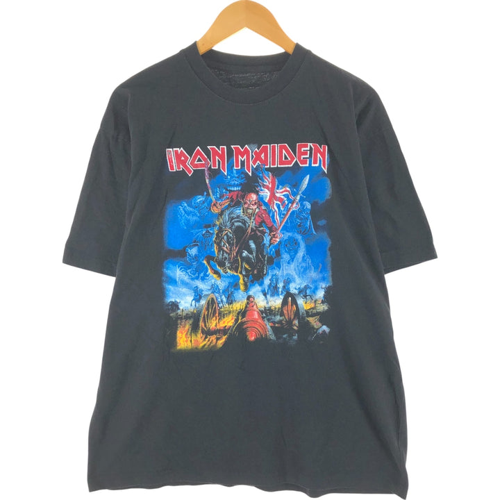 IRON MAIDEN Iron Maiden Band T-shirt Band T Men's M size unclear black type Vintage Second Hand