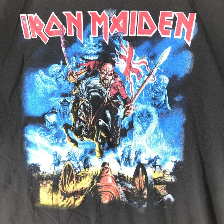 IRON MAIDEN Iron Maiden Band T-shirt Band T Men's M size unclear black type Vintage Second Hand