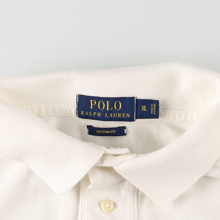 Ralph Lauren POLO RALPH LAUREN CUSTOM FIT short sleeve polo shirt men's XL equivalent cotton white type Vintage Second Hand