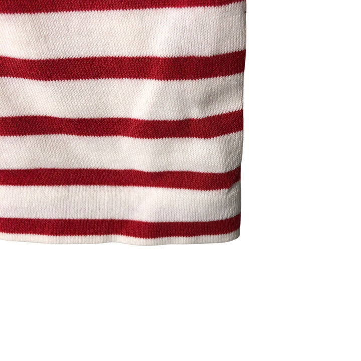 Ralph Lauren POLO by Ralph Lauren Border Pattern Ringer T-shirt Men's M size cotton white type Vintage Second Hand