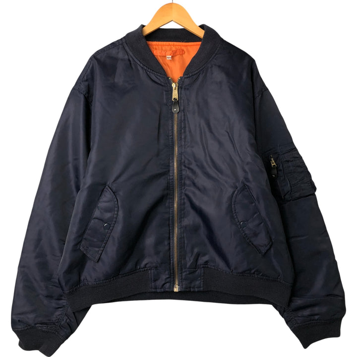 Highpoint MA-1 Style Padded Military Flight Jacket, Men's Size XL, Vintage Nylon navy blue type Vintage Second Hand