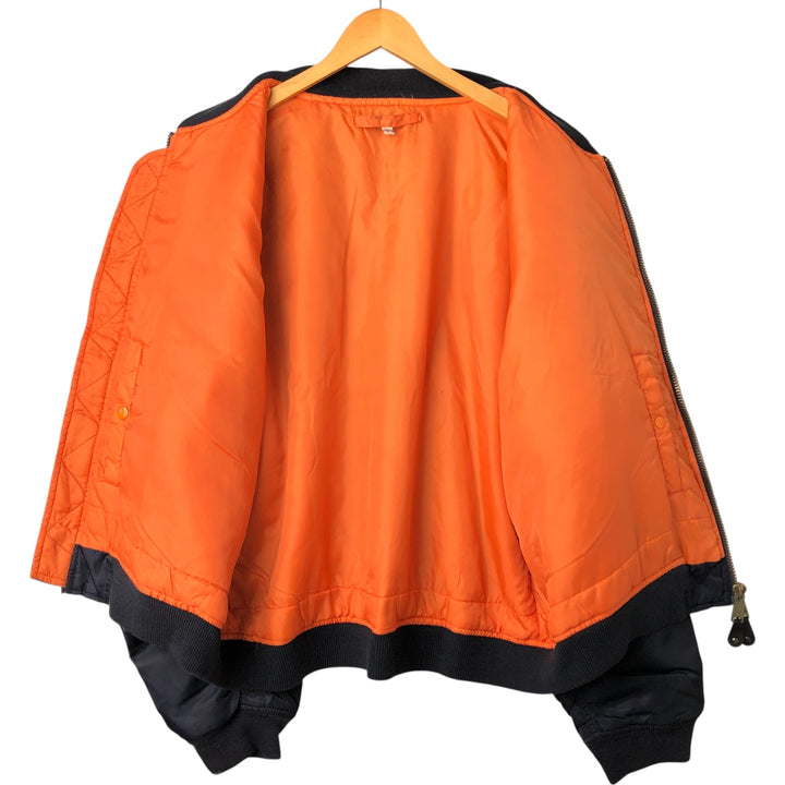 Highpoint MA-1 Style Padded Military Flight Jacket, Men's Size XL, Vintage Nylon navy blue type Vintage Second Hand