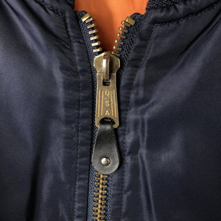 Highpoint MA-1 Style Padded Military Flight Jacket, Men's Size XL, Vintage Nylon navy blue type Vintage Second Hand