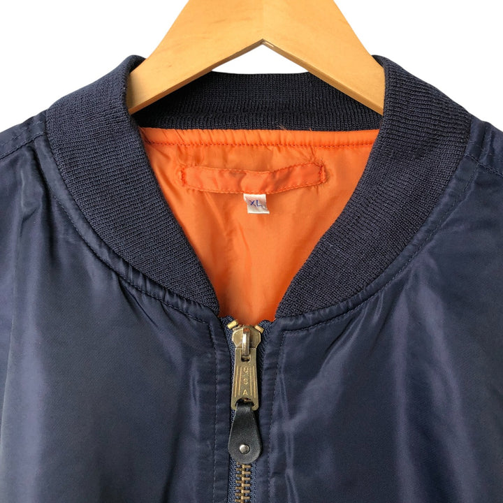 Highpoint MA-1 Style Padded Military Flight Jacket, Men's Size XL, Vintage Nylon navy blue type Vintage Second Hand