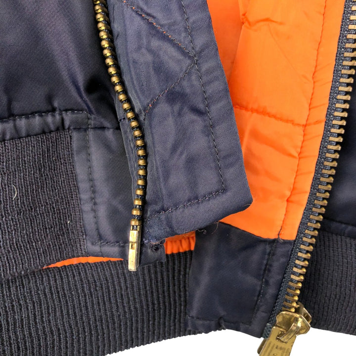 Highpoint MA-1 Style Padded Military Flight Jacket, Men's Size XL, Vintage Nylon navy blue type Vintage Second Hand