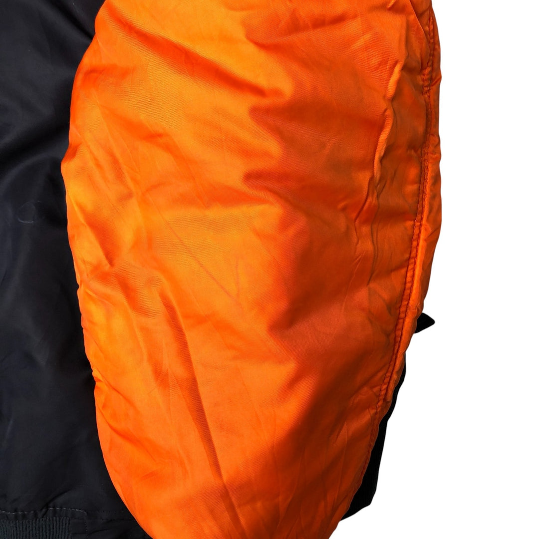 90'S civilian Alpha MA-1 style padded military flight jacket, made in the USA, men's size XL, vintage Nylon navy blue type Vintage Second Hand