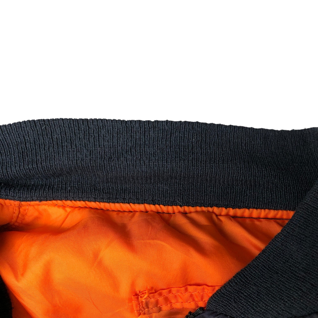 90'S civilian Alpha MA-1 style padded military flight jacket, made in the USA, men's size XL, vintage Nylon navy blue type Vintage Second Hand