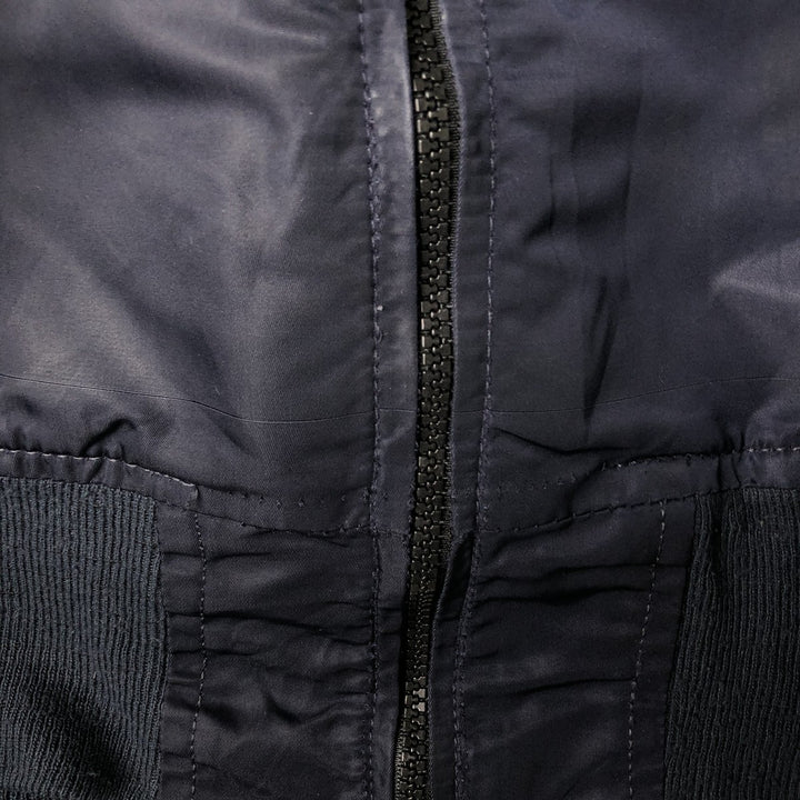 90'S civilian Alpha MA-1 style padded military flight jacket, made in the USA, men's size XL, vintage Nylon navy blue type Vintage Second Hand