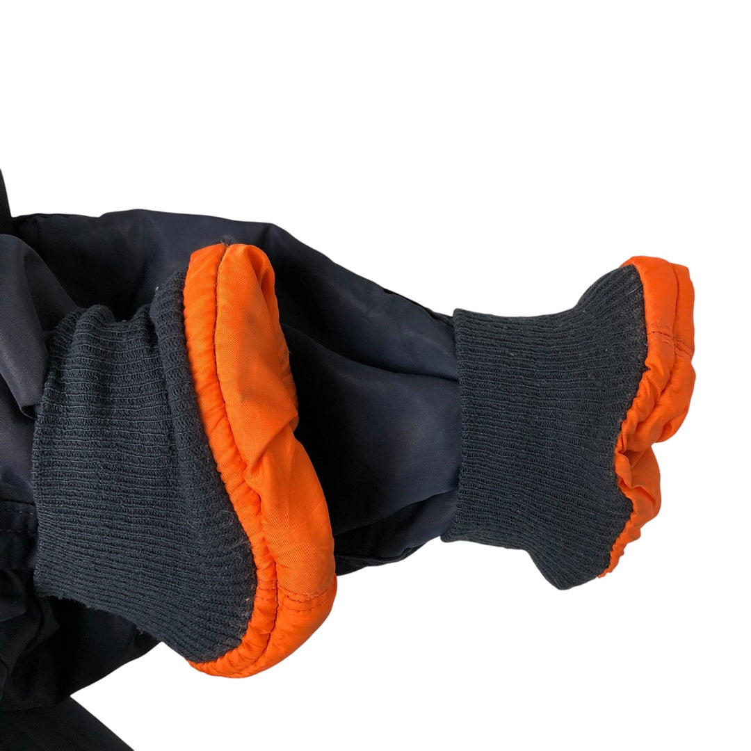 90'S civilian Alpha MA-1 style padded military flight jacket, made in the USA, men's size XL, vintage Nylon navy blue type Vintage Second Hand