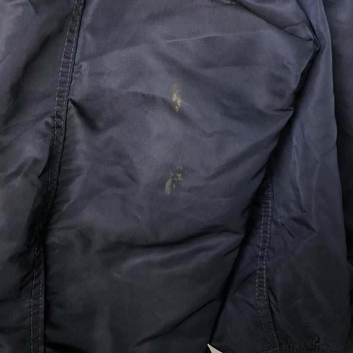 90'S civilian Alpha MA-1 style padded military flight jacket, made in the USA, men's size XL, vintage Nylon navy blue type Vintage Second Hand