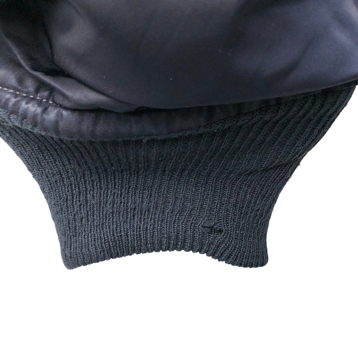 90'S civilian Alpha MA-1 style padded military flight jacket, made in the USA, men's size XL, vintage Nylon navy blue type Vintage Second Hand