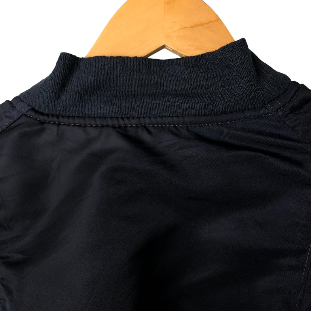 90'S civilian Alpha MA-1 style padded military flight jacket, made in the USA, men's size XL, vintage Nylon navy blue type Vintage Second Hand