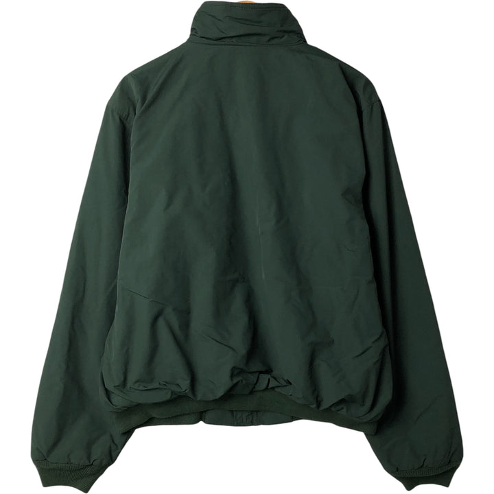 90s-00'S LLBean padded puffer jacket, men's size L Nylon Green type dark green Vintage Second Hand