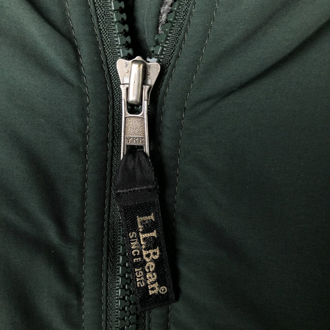 90s-00'S LLBean padded puffer jacket, men's size L Nylon Green type dark green Vintage Second Hand