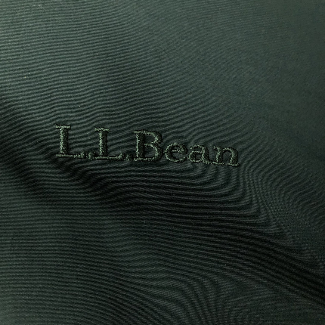 90s-00'S LLBean padded puffer jacket, men's size L Nylon Green type dark green Vintage Second Hand