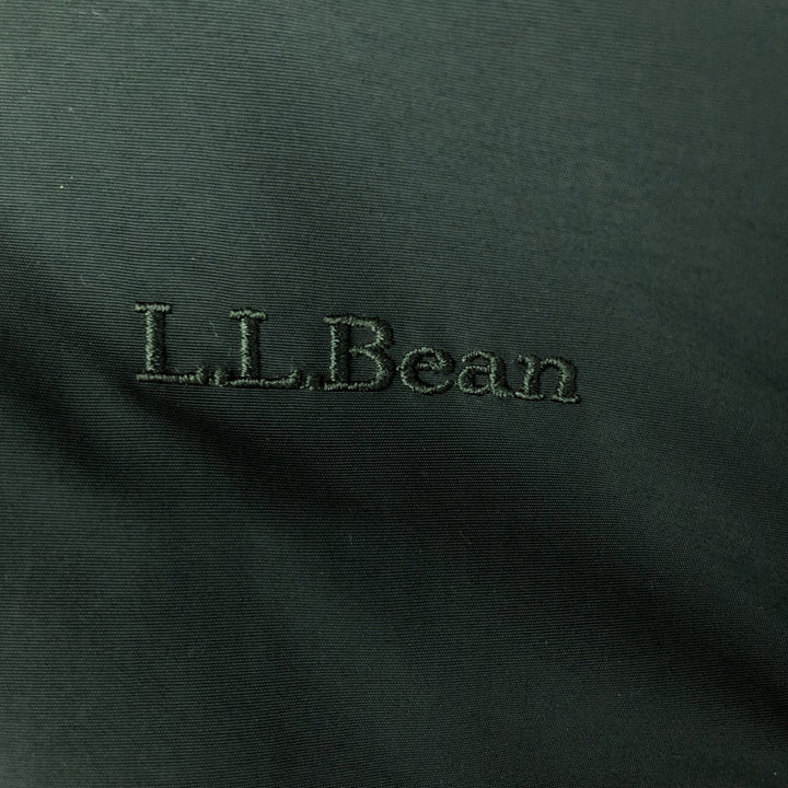 90s-00'S LLBean padded puffer jacket, men's size L Nylon Green type dark green Vintage Second Hand