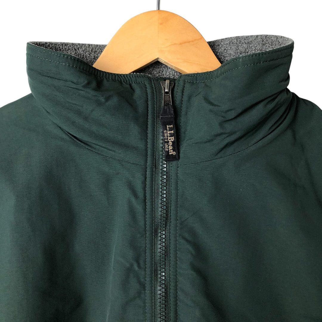 90s-00'S LLBean padded puffer jacket, men's size L Nylon Green type dark green Vintage Second Hand