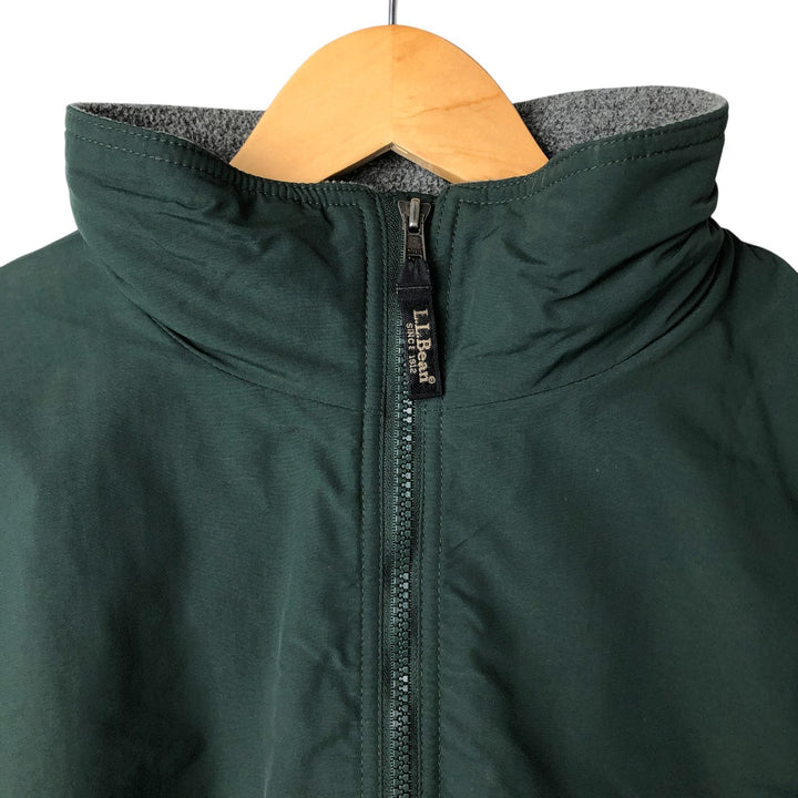 90s-00'S LLBean padded puffer jacket, men's size L Nylon Green type dark green Vintage Second Hand