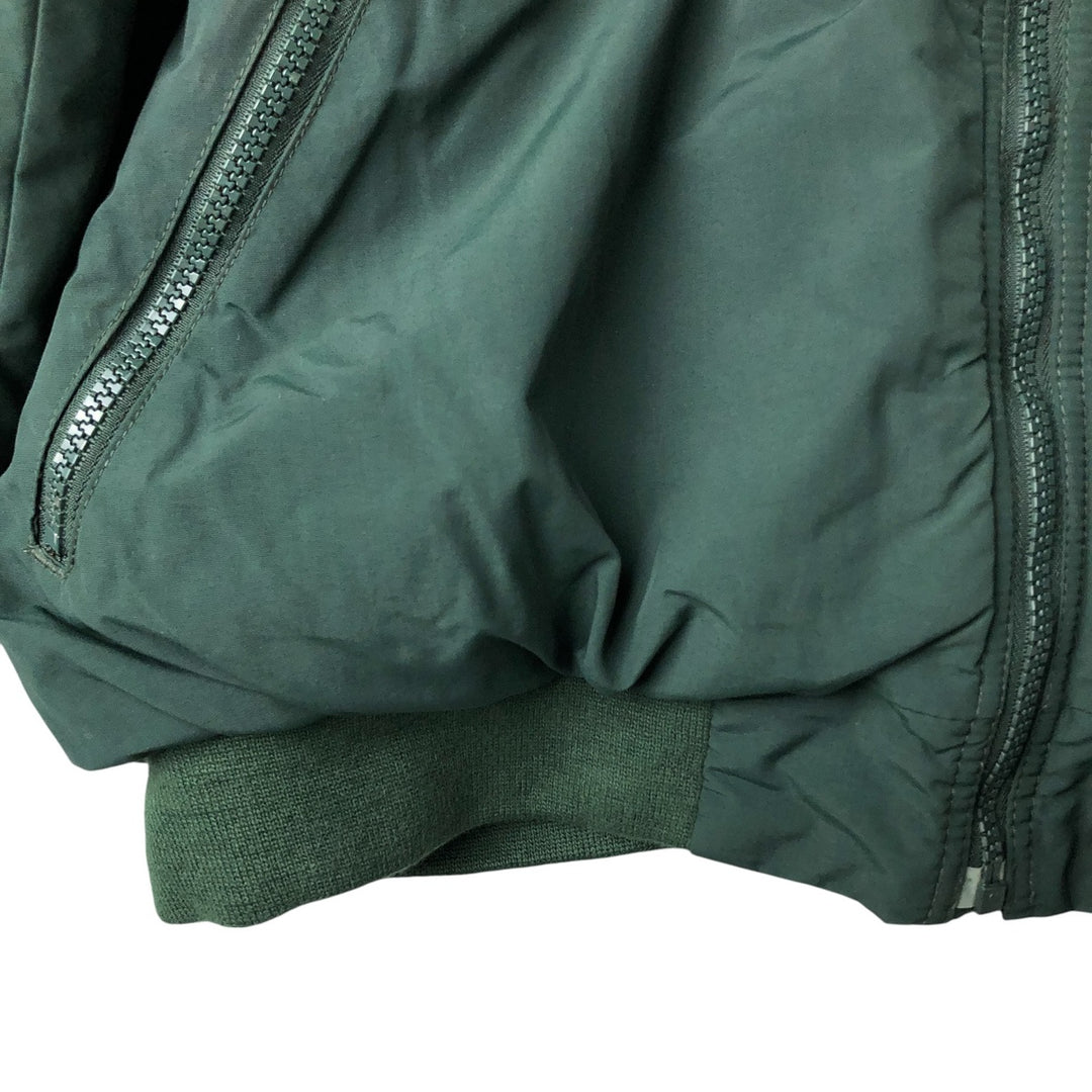90s-00'S LLBean padded puffer jacket, men's size L Nylon Green type dark green Vintage Second Hand