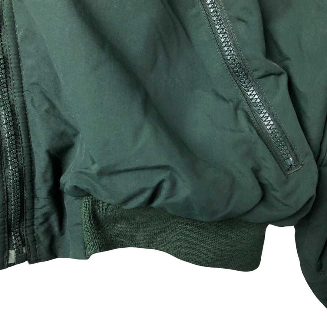 90s-00'S LLBean padded puffer jacket, men's size L Nylon Green type dark green Vintage Second Hand