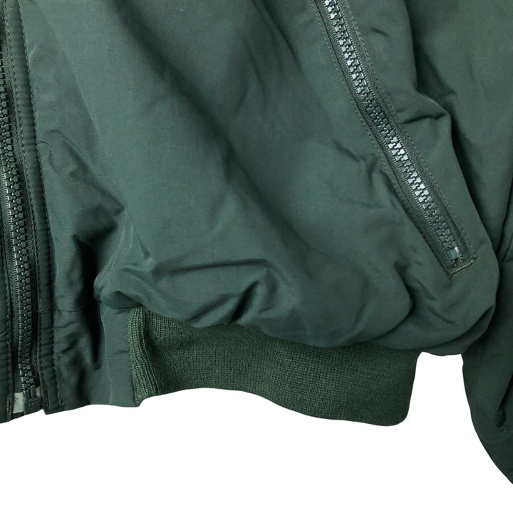 90s-00'S LLBean padded puffer jacket, men's size L Nylon Green type dark green Vintage Second Hand