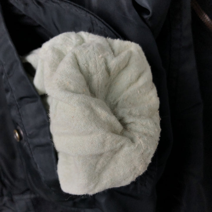 1990'S Civilian Alpha MA-1 Style Padded Military Flight Jacket, Made in USA, Men's Size Medium, Vintage Nylon black type Vintage Second Hand