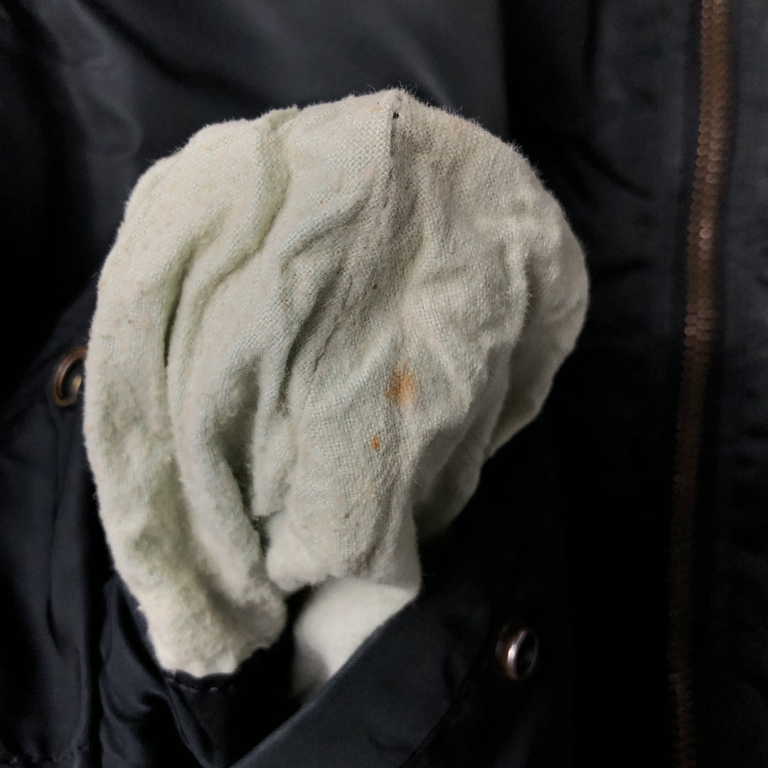 1990'S Civilian Alpha MA-1 Style Padded Military Flight Jacket, Made in USA, Men's Size Medium, Vintage Nylon black type Vintage Second Hand