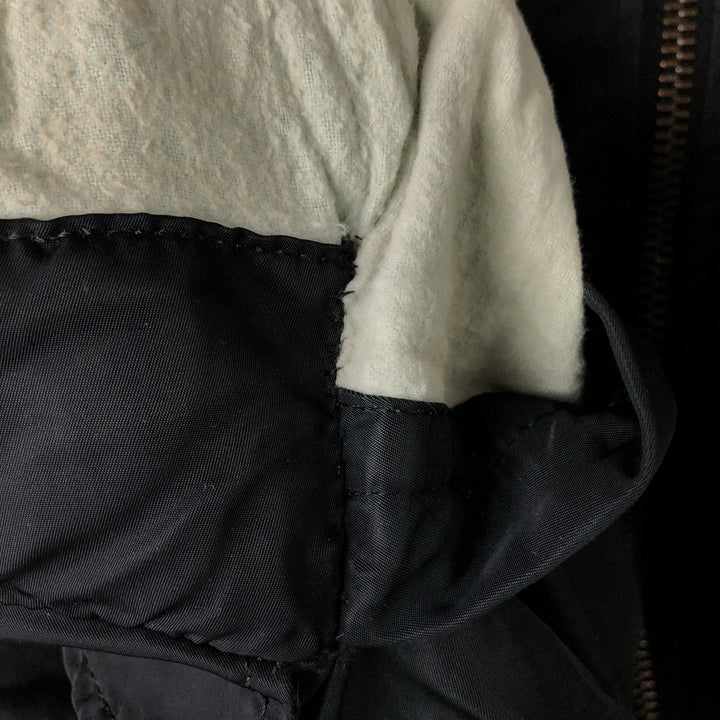 1990'S Civilian Alpha MA-1 Style Padded Military Flight Jacket, Made in USA, Men's Size Medium, Vintage Nylon black type Vintage Second Hand