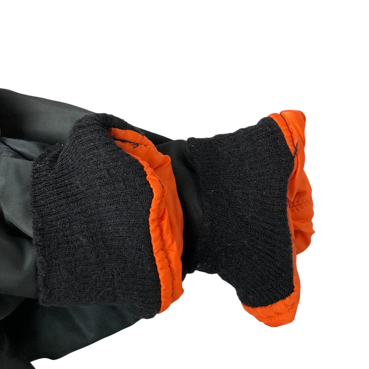 1990'S Civilian Alpha MA-1 Style Padded Military Flight Jacket, Made in USA, Men's Size Medium, Vintage Nylon black type Vintage Second Hand