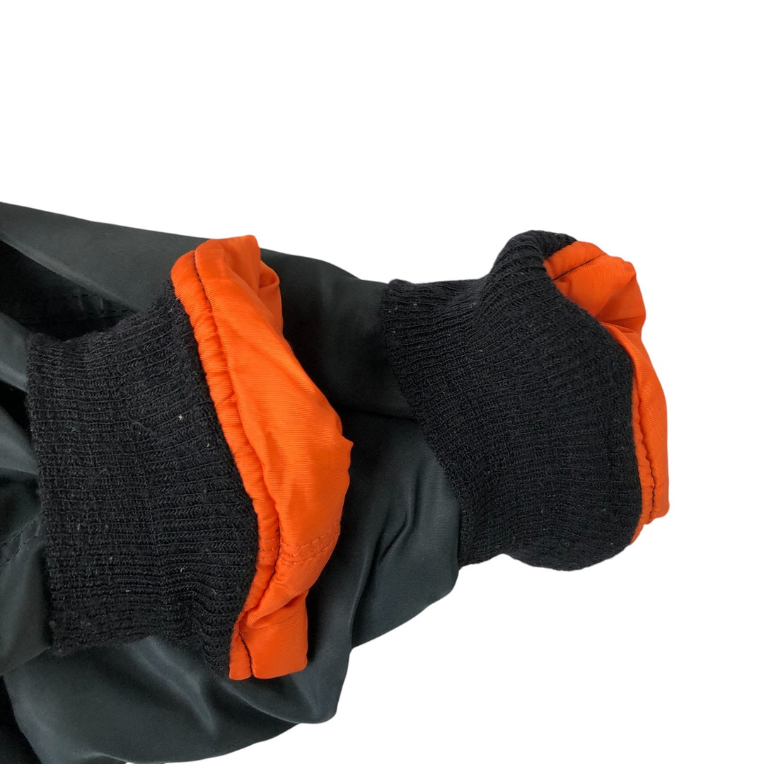 1990'S Civilian Alpha MA-1 Style Padded Military Flight Jacket, Made in USA, Men's Size Medium, Vintage Nylon black type Vintage Second Hand