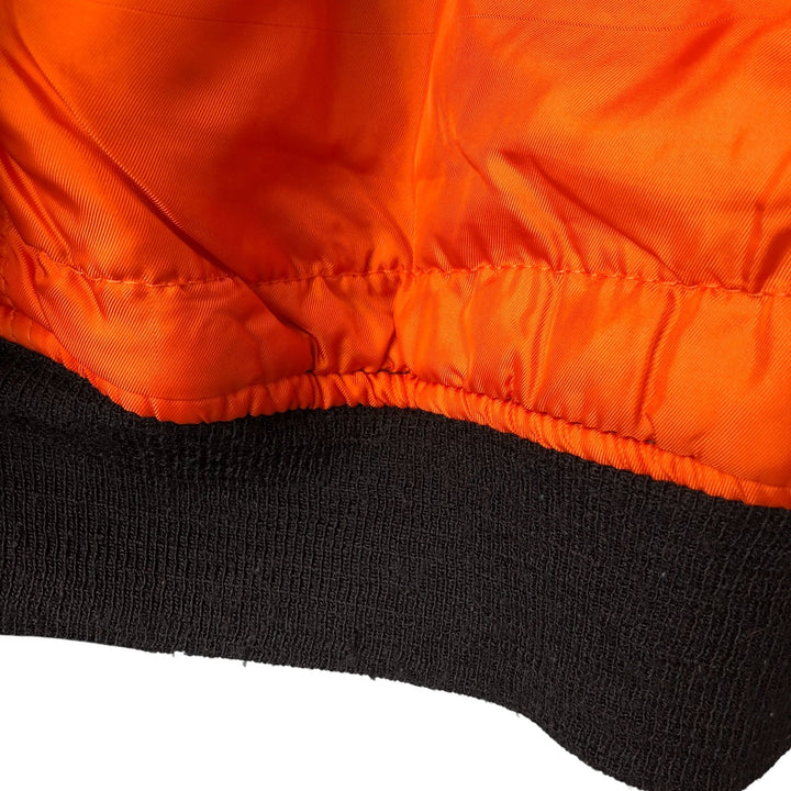 1990'S Civilian Alpha MA-1 Style Padded Military Flight Jacket, Made in USA, Men's Size Medium, Vintage Nylon black type Vintage Second Hand