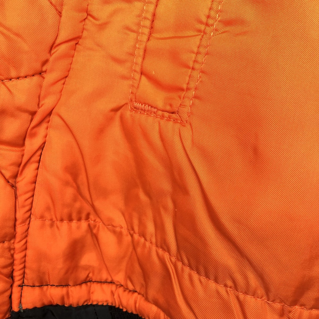 1990'S Civilian Alpha MA-1 Style Padded Military Flight Jacket, Made in USA, Men's Size Medium, Vintage Nylon black type Vintage Second Hand