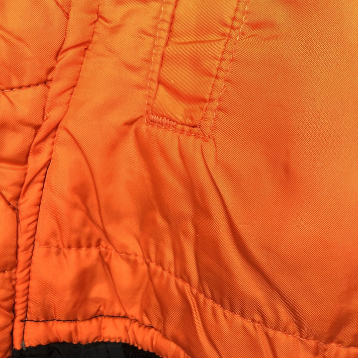 1990'S Civilian Alpha MA-1 Style Padded Military Flight Jacket, Made in USA, Men's Size Medium, Vintage Nylon black type Vintage Second Hand