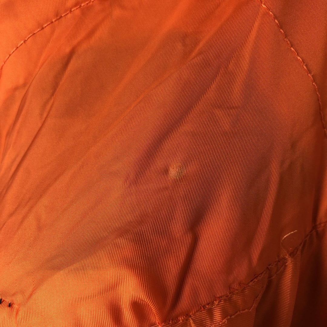 1990'S Civilian Alpha MA-1 Style Padded Military Flight Jacket, Made in USA, Men's Size Medium, Vintage Nylon black type Vintage Second Hand