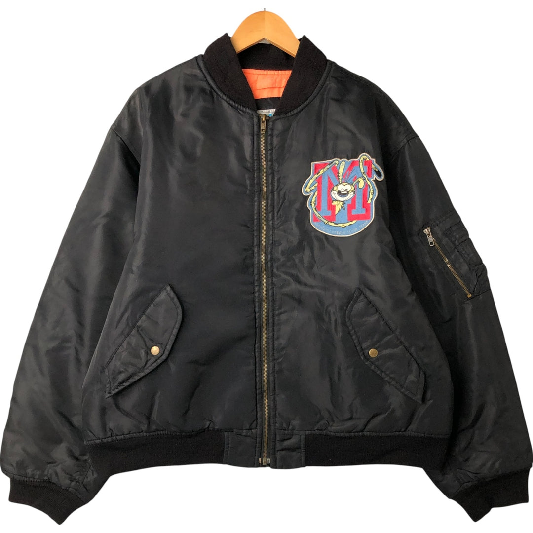 TROPICO Disney MARSUPILAMI Padded Military Flight Jacket, Men's XXL, Vintage Nylon black type Vintage Second Hand