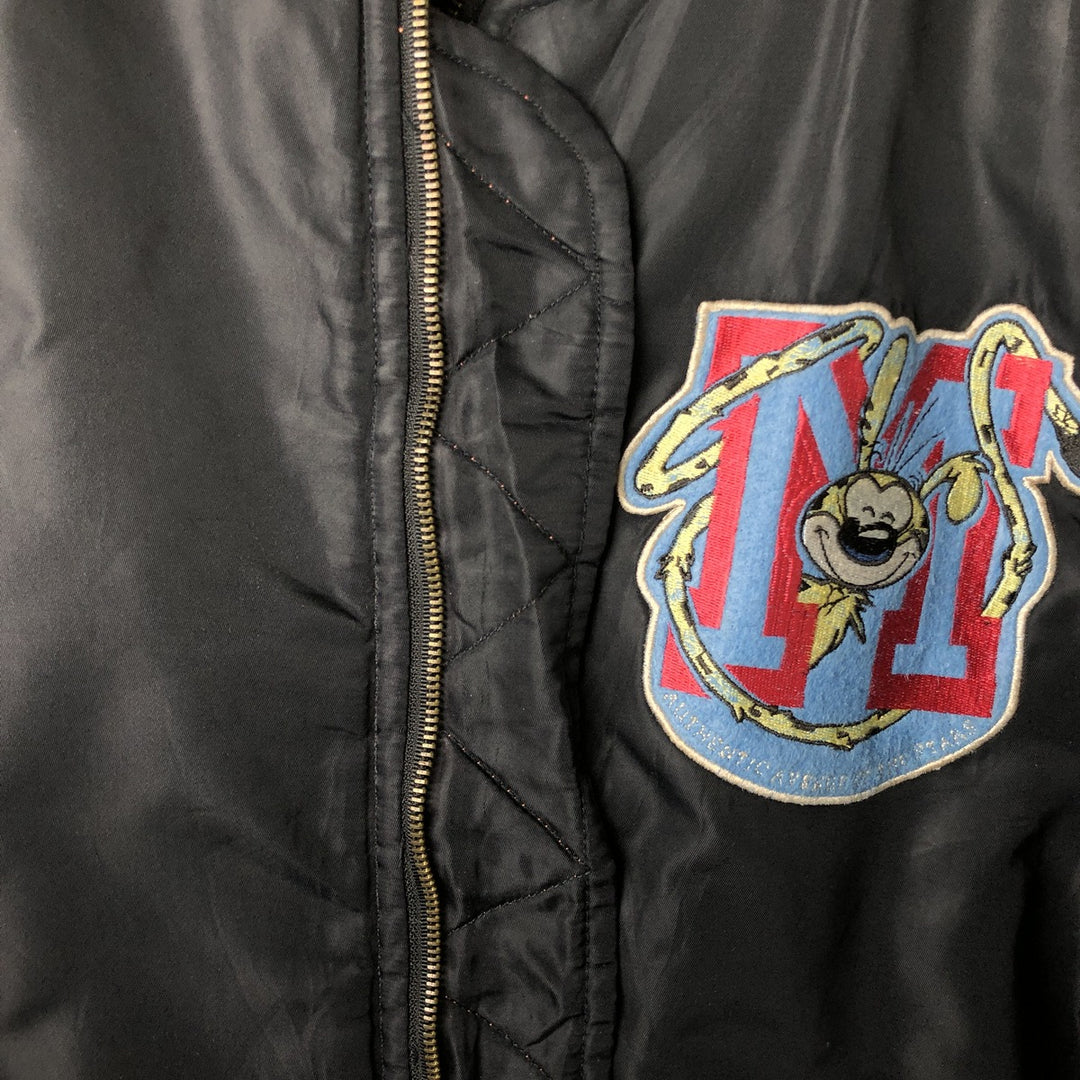 TROPICO Disney MARSUPILAMI Padded Military Flight Jacket, Men's XXL, Vintage Nylon black type Vintage Second Hand