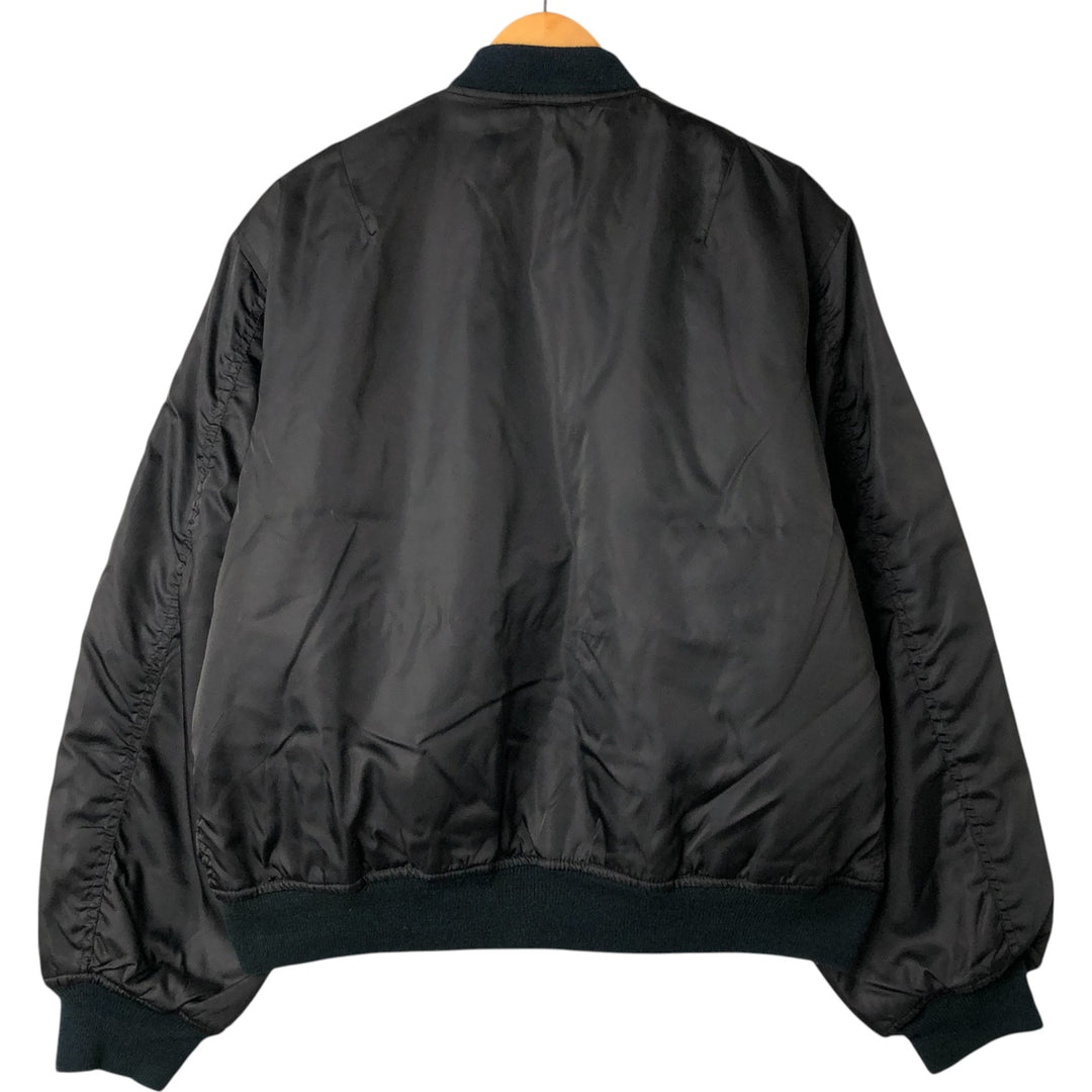 ME-S civilian MA-1 type padded military flight jacket, men's size L Nylon black type Vintage Second Hand