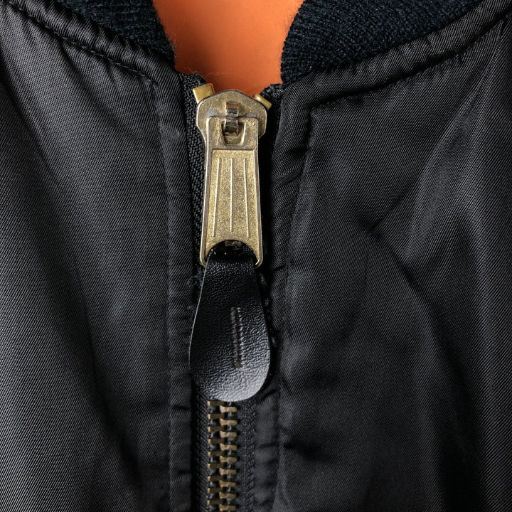 ME-S civilian MA-1 type padded military flight jacket, men's size L Nylon black type Vintage Second Hand