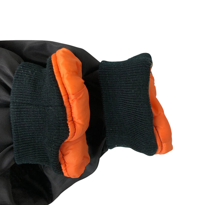 ME-S civilian MA-1 type padded military flight jacket, men's size L Nylon black type Vintage Second Hand