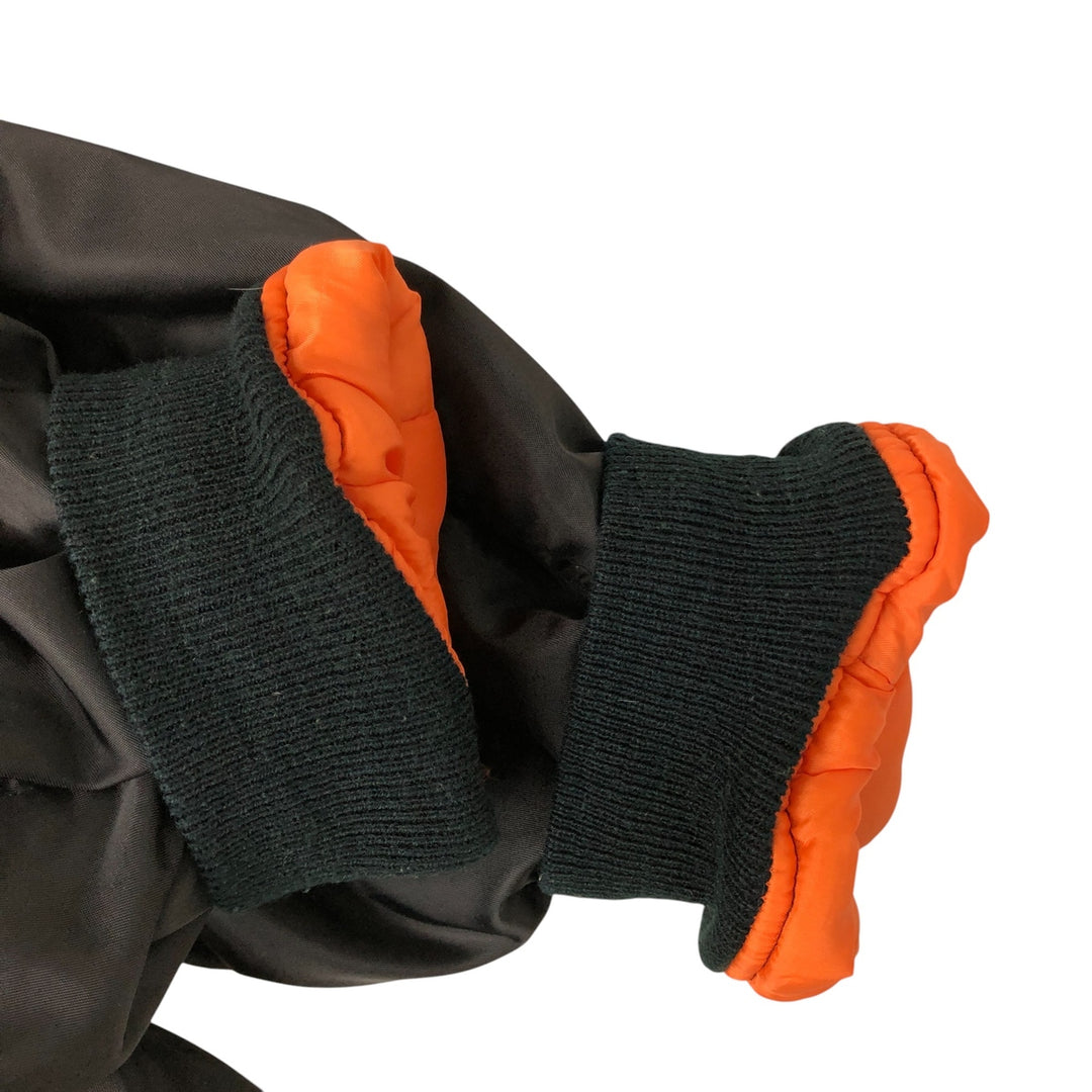 ME-S civilian MA-1 type padded military flight jacket, men's size L Nylon black type Vintage Second Hand