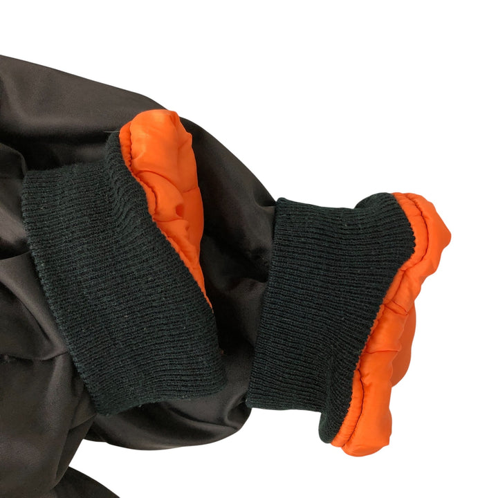 ME-S civilian MA-1 type padded military flight jacket, men's size L Nylon black type Vintage Second Hand