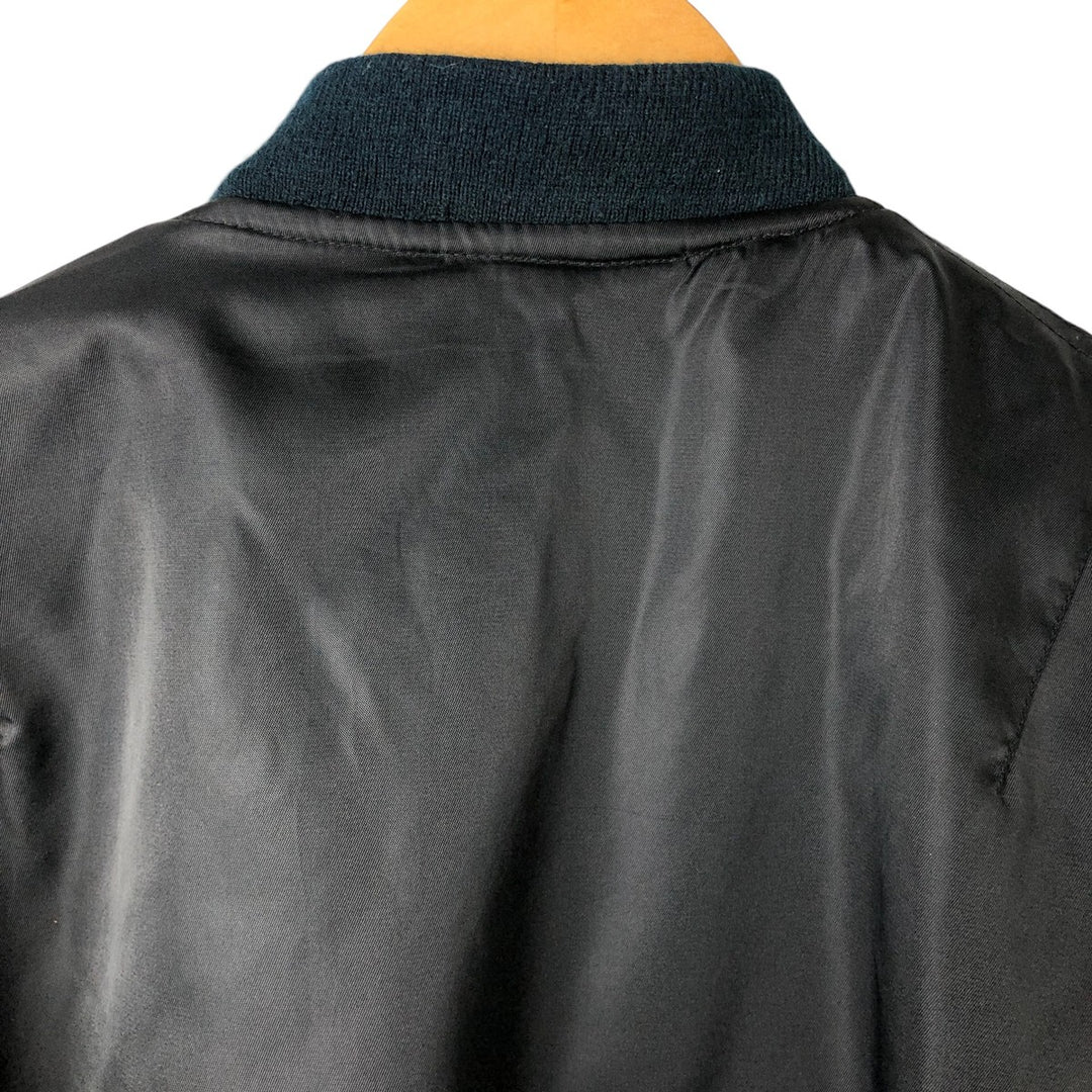 ME-S civilian MA-1 type padded military flight jacket, men's size L Nylon black type Vintage Second Hand