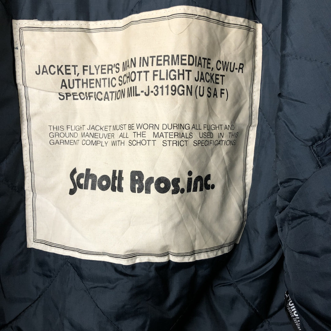 90'S civilian SCHOTT CWU-45 Nylon navy blue type Vintage Second Hand