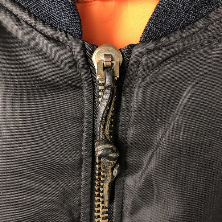 Civilian ST ARMY MA-1 type padded military flight jacket, men's size L Nylon black type Vintage Second Hand