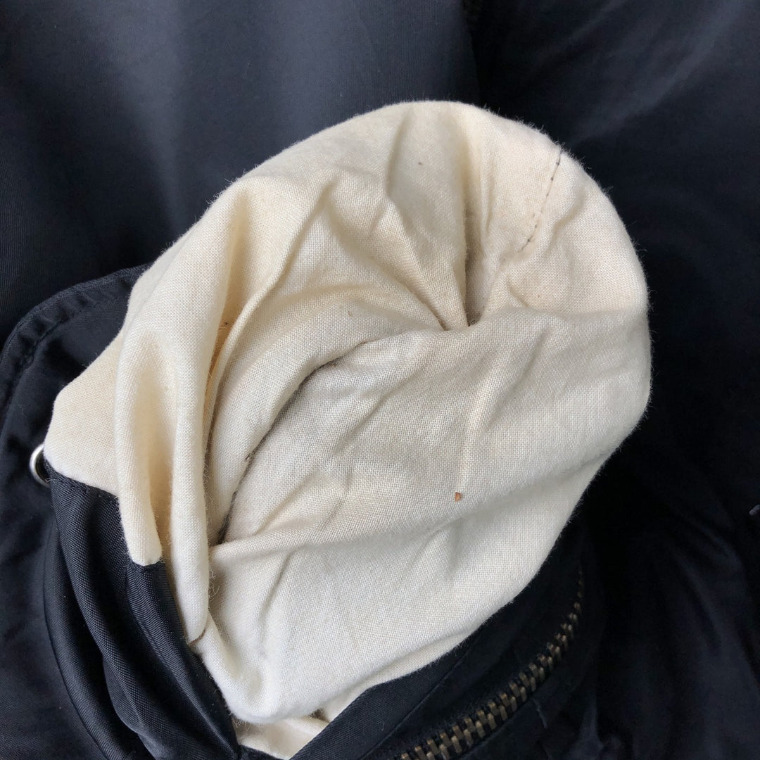 Civilian ST ARMY MA-1 type padded military flight jacket, men's size L Nylon black type Vintage Second Hand