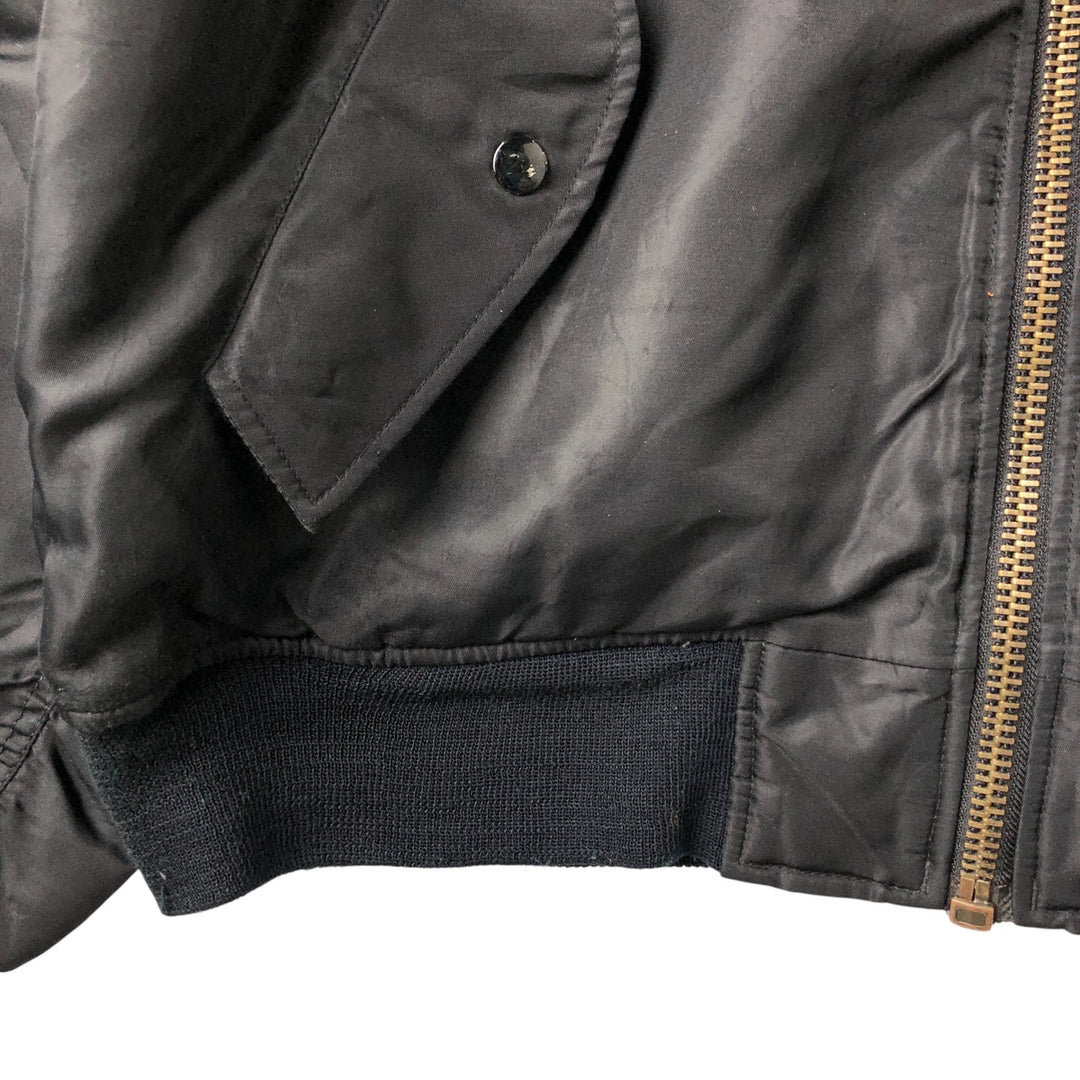 Civilian ST ARMY MA-1 type padded military flight jacket, men's size L Nylon black type Vintage Second Hand